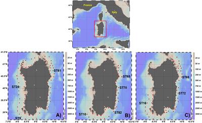 Interannual variability of the hydrology on the Sardinia shelf